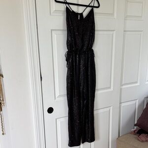 Free People Black Sequin Jumpsuit